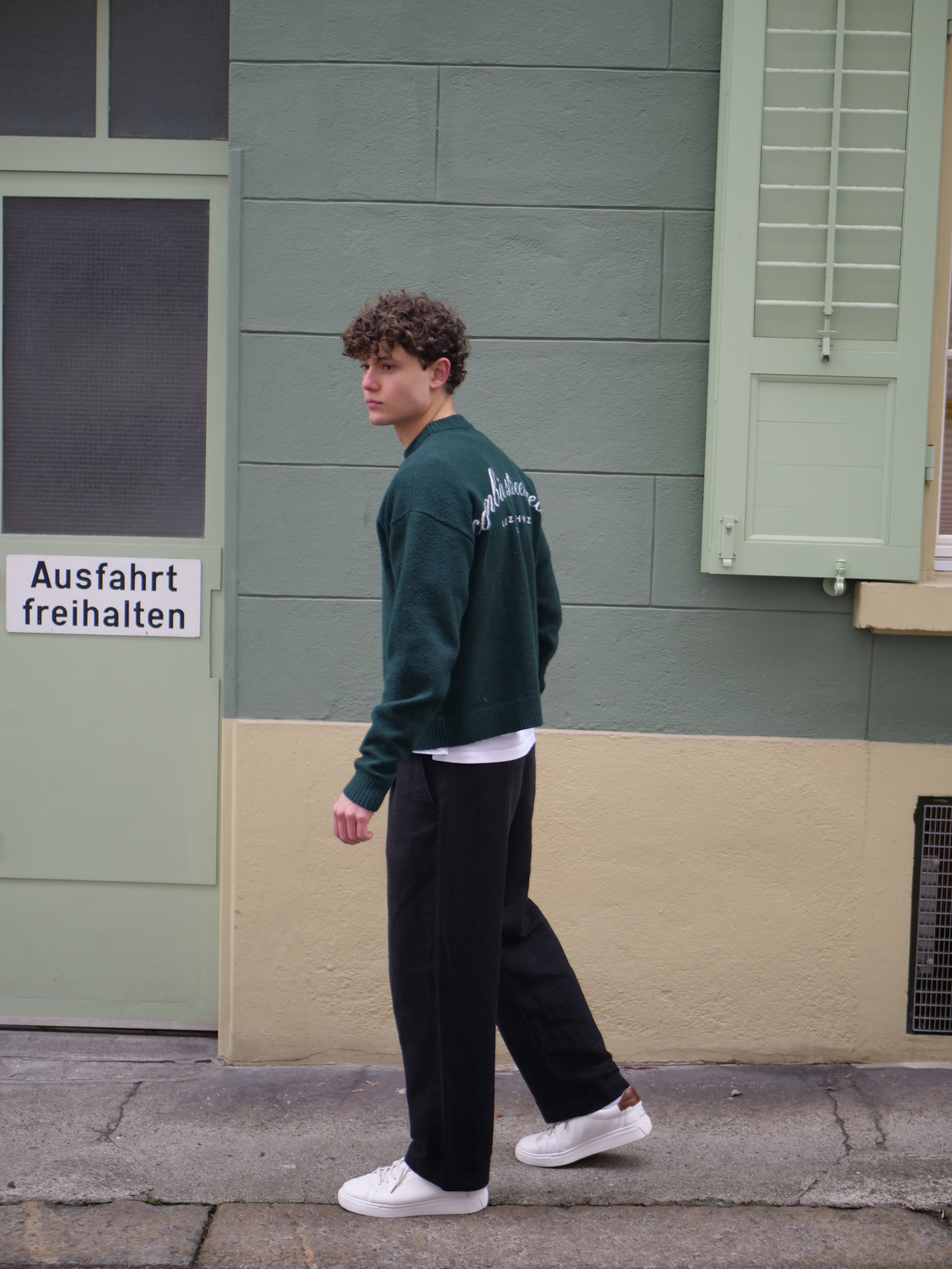 Jacquard Sweater Dark Green